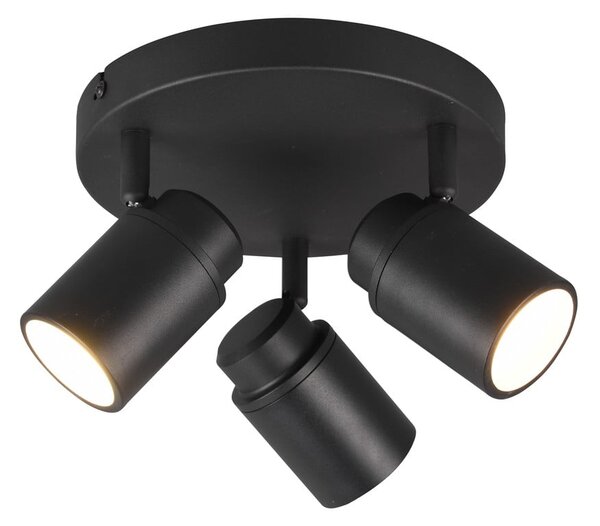 Metalowa lampa punktowa w kolorze matowej czerni Angelo – Trio