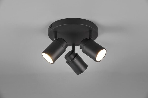 Metalowa lampa punktowa w kolorze matowej czerni Angelo – Trio
