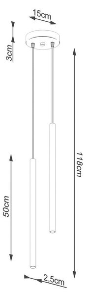 Czarna metalowa lampa wisząca ø 15 cm Fideus – Sollux