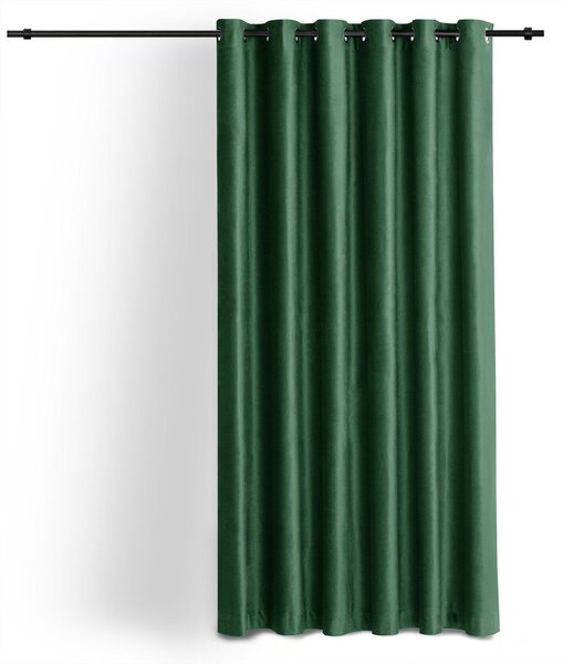 Zielona aksamitna zasłona częściowo zaciemniająca (dimout) 140x175 cm Velto – Filumi