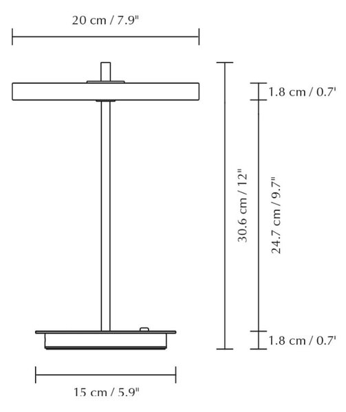Jasnoniebieska metalowa lampa stołowa LED z metalowym kloszem (wysokość 31 cm) Asteria Move – UMAGE