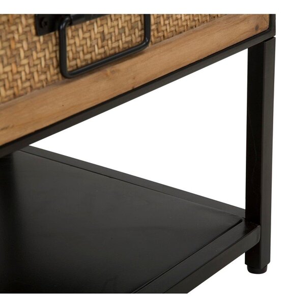 Czarno-naturalna metalowa szafka pod TV 95x38x38 cm Hanoi – Mauro Ferretti