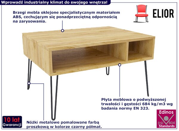 Minimalistyczny stolik kawowy dąb craft E8-L12