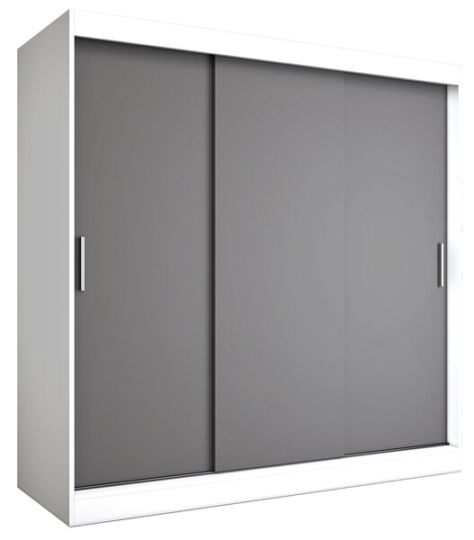 Szafa przesuwna 200 cm biały+ antracyt K3-S05