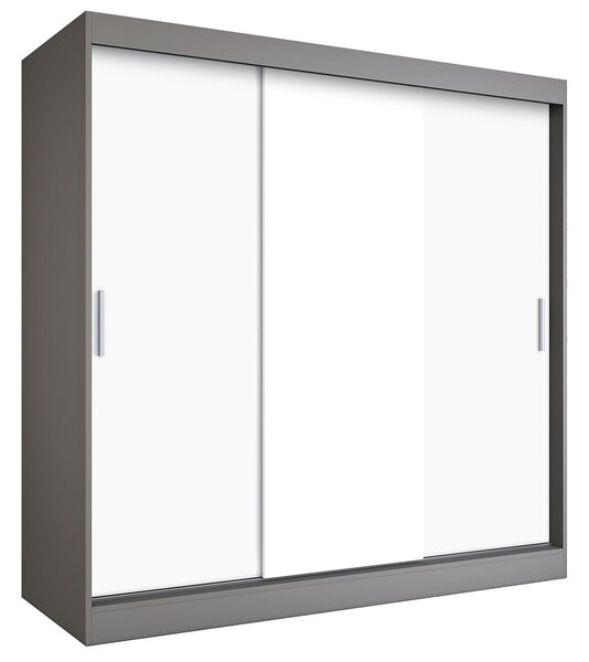 Szafa przesuwna 200 cm antracyt + biały P4-L32
