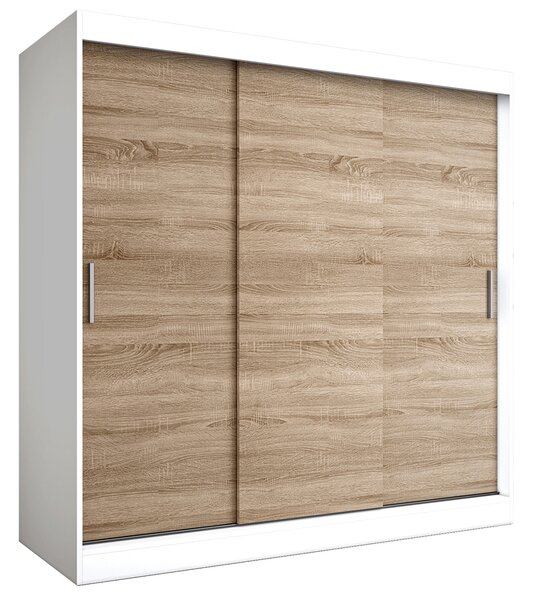 Szafa przesuwna 200 cm biały + dąb sonoma S3-N21