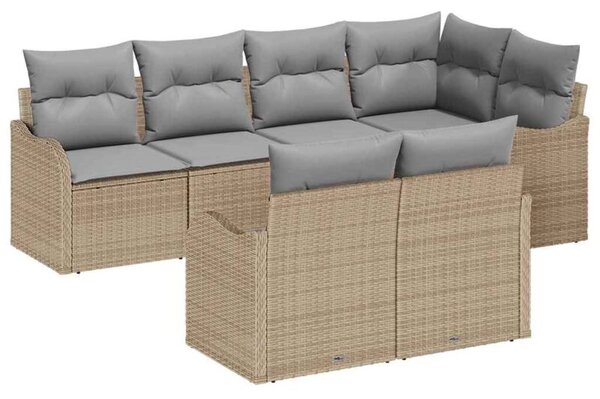 Zestaw Mebli Ogrodowych Komplet Wypoczynkowy Z Poduszkami Beżowy Rattan Na Taras Balkon Ogród