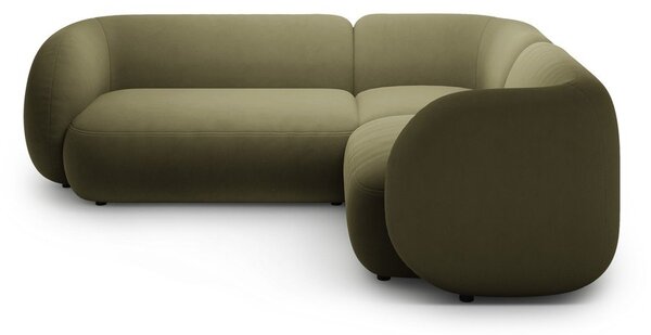 Zielony aksamitny narożnik (prawostronny/w kształcie litery L) Kate – Micadoni