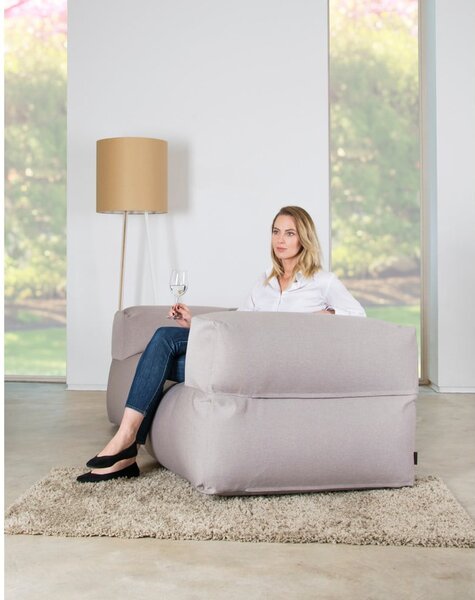 Jasnoszary worek do siedzenia z materiału bouclé Sofa MooG – SLOWDOWN