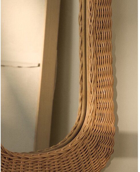 Lustro ścienne z rattanową ramą 38x59 cm Zilna – Kave Home