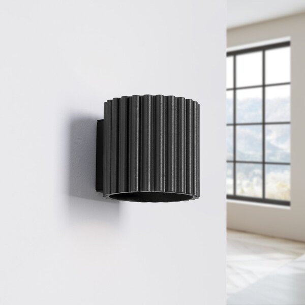 Czarny kinkiet ø 10 cm Zora – Sollux