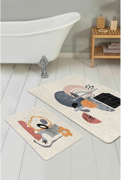 Beżowe aksamitne dywaniki łazienkowe zestaw 2 szt. 60x100 cm – Mila Home