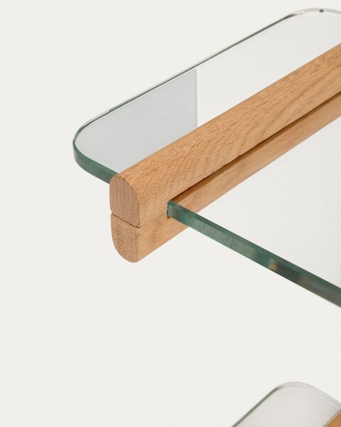 Szklany modułowy system półek w naturalnym kolorze 110x202x30,5 cm Sitra – Kave Home