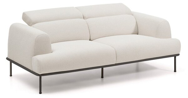 Beżowa częściowo rozkładana sofa z tkaniny szenilowej 214 cm Aurum – Kave Home