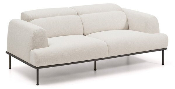 Beżowa częściowo rozkładana sofa z tkaniny szenilowej 214 cm Aurum – Kave Home