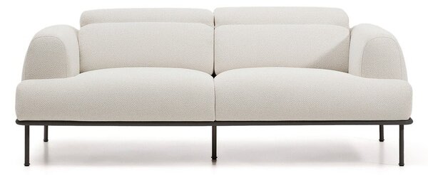 Beżowa częściowo rozkładana sofa z tkaniny szenilowej 214 cm Aurum – Kave Home