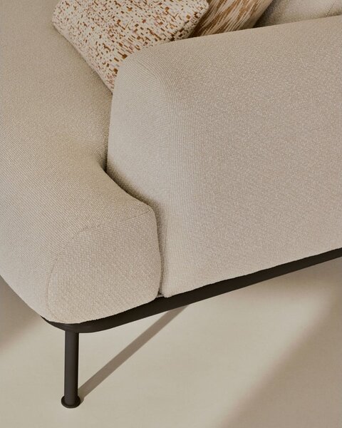 Beżowa częściowo rozkładana sofa z tkaniny szenilowej 214 cm Aurum – Kave Home