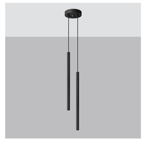 Czarna metalowa lampa wisząca ø 15 cm Fideus – Sollux