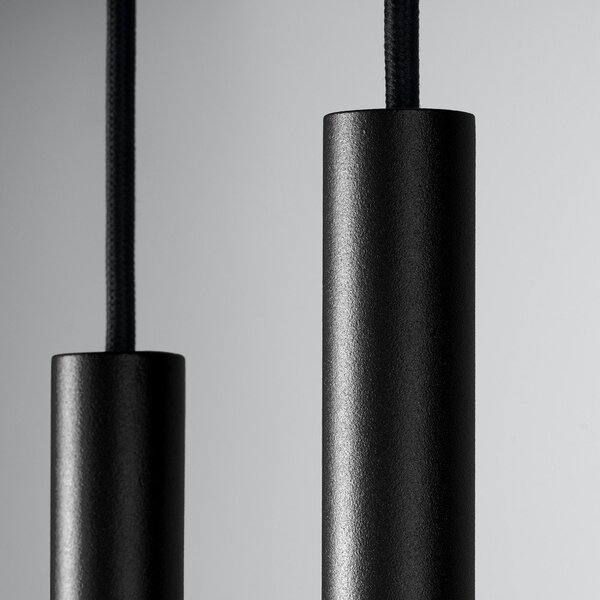 Czarna metalowa lampa wisząca ø 15 cm Fideus – Sollux