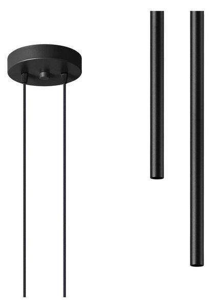 Czarna metalowa lampa wisząca ø 15 cm Fideus – Sollux