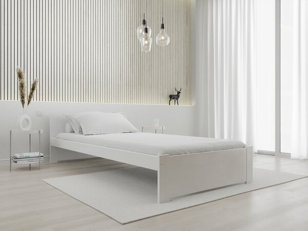 Łóżko IKAROS 90 x 200 cm, białe Stelaż: Ze stelażem listwowym rolowanym, Materac: Bez materaca
