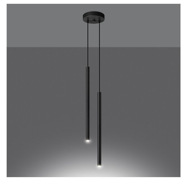 Czarna metalowa lampa wisząca ø 15 cm Fideus – Sollux