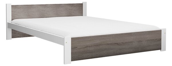 Łóżko IKAROS 120 x 200 cm, Biały/dąb truflowy Stelaż: Ze stelażem listwowym rolowanym, Materac: Bez materaca