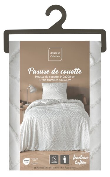 Biała pościel jednoosobowa z mikrowłókna 140x200 cm Heltie – douceur d'intérieur