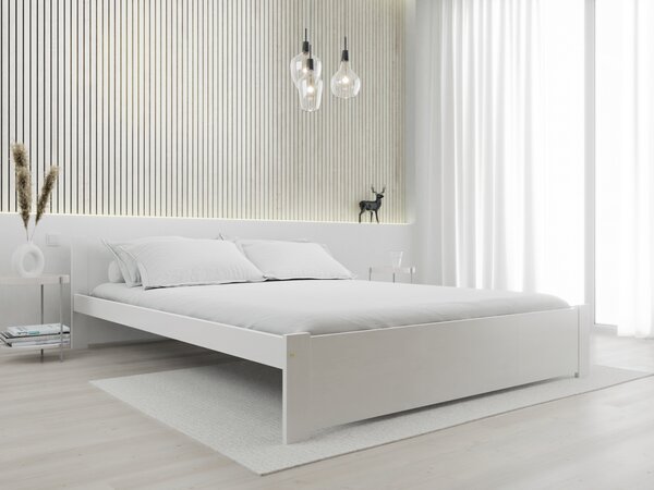 Łóżko IKAROS 160 x 200 cm, białe Stelaż: Ze stelażem listwowym elastycznym, Materac: Materac Deluxe 10 cm