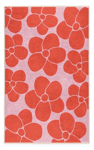 Czerwono-różowy dywan odpowiedni do prania 80x150 cm Poppy Fields – Mila Home