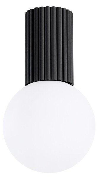 Czarna lampa sufitowa ze szklanym kloszem ø 12 cm Orbital – Sollux