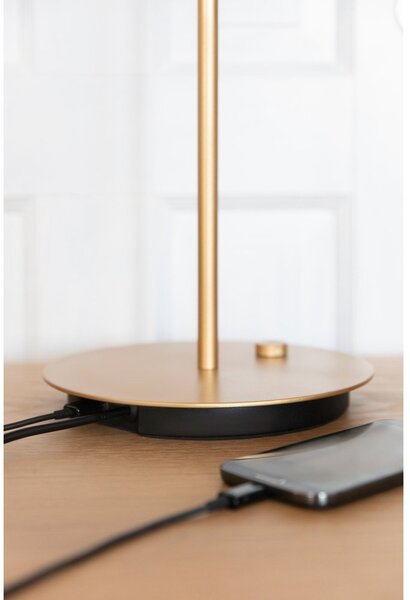 Jasnozielona lampa stołowa LED ze ściemniaczem i metalowym kloszem (wysokość 41,5 cm) Asteria Table – UMAGE