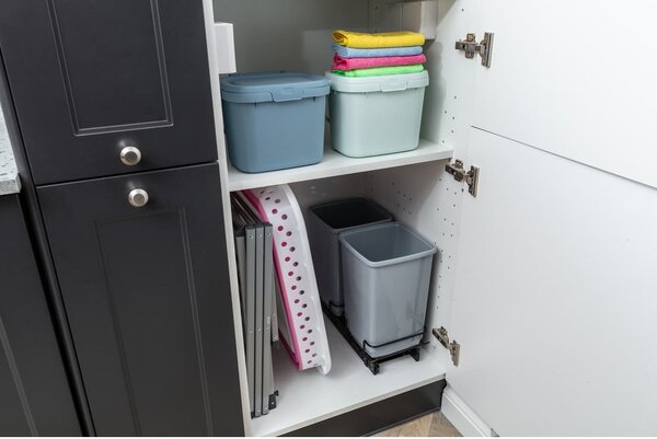 Zestaw 2 szarych koszy na śmieci Addis In-Cupboard Bin, 10 l