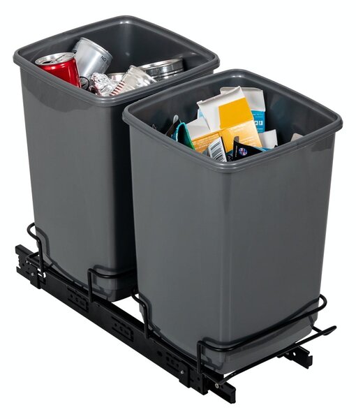 Zestaw 2 szarych koszy na śmieci Addis In-Cupboard Bin, 10 l
