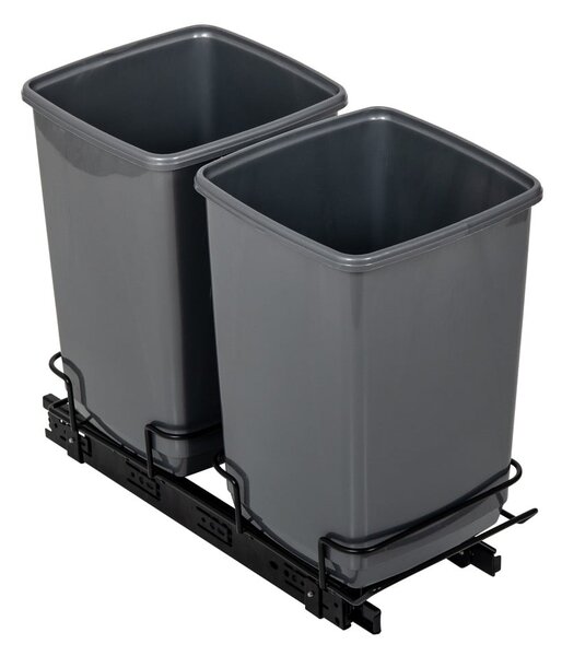 Zestaw 2 szarych koszy na śmieci Addis In-Cupboard Bin, 10 l