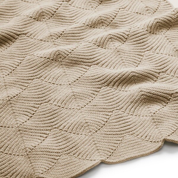Beżowy dzianinowy koc dziecięcy z bawełny organicznej 80x100 cm Almond – Cam Cam Copenhagen