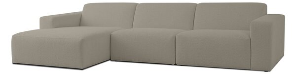 Jasnobrązowy narożnik z materiału bouclé (lewostronny) Roxy – Scandic