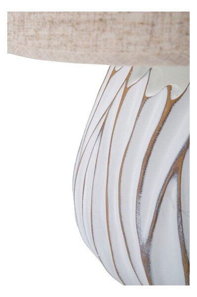 Beżowa lampa stołowa z tekstylnym kloszem (wysokość 48 cm) Honduras – Mauro Ferretti