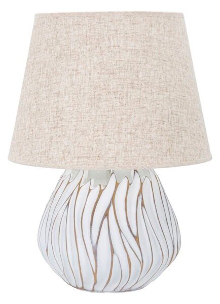 Beżowa lampa stołowa z tekstylnym kloszem (wysokość 48 cm) Honduras – Mauro Ferretti