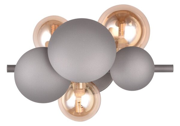 Kinkiet w szaro-złotym kolorze Bubble – Trio Select