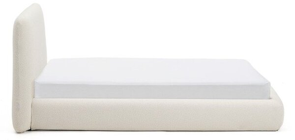 Beżowe tapicerowane łóżko jednoosobowe bez stelaża 90x200 cm Martina – Kave Home