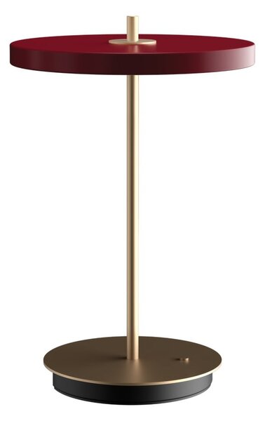 Czerwona lampa stołowa LED ze ściemniaczem i metalowym kloszem (wysokość 31 cm) Asteria Move – UMAGE