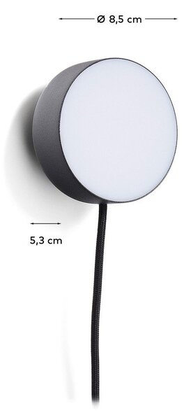 Czarna metalowa lampa punktowa LED ø 8,5 cm Orey – Kave Home