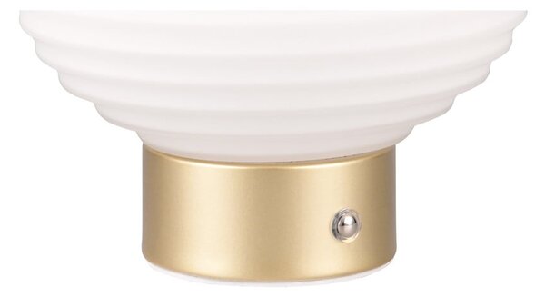 Lampa stołowa LED w biało-złotym kolorze ze ściemniaczem i szklanym kloszem (wys. 14,5 cm) Earl – Reality