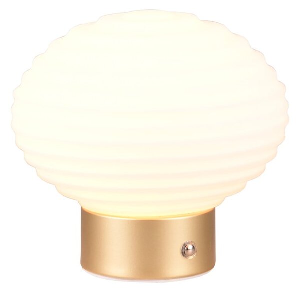 Lampa stołowa LED w biało-złotym kolorze ze ściemniaczem i szklanym kloszem (wys. 14,5 cm) Earl – Reality