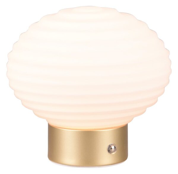 Lampa stołowa LED w biało-złotym kolorze ze ściemniaczem i szklanym kloszem (wys. 14,5 cm) Earl – Reality