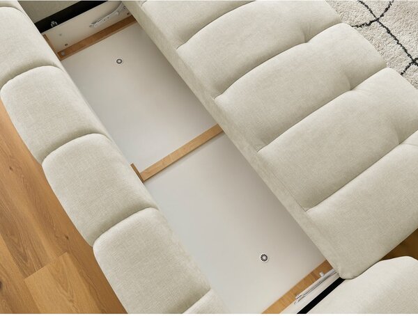 Beżowa rozkładana/ze schowkiem sofa 251 cm Fuji – Bobochic Paris