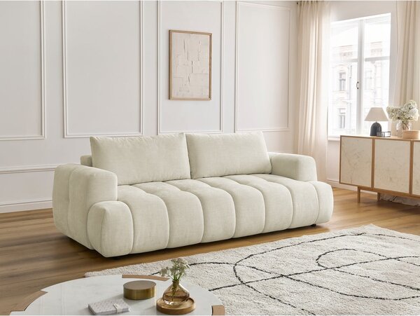 Beżowa rozkładana/ze schowkiem sofa 251 cm Fuji – Bobochic Paris