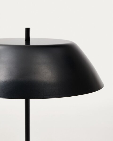 Czarna marmurowa lampa stołowa z metalowym kloszem (wysokość 58 cm) Sayra – Kave Home