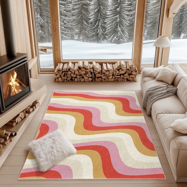 Żółto-różowy dywan odpowiedni do prania 160x230 cm Creamy Raspberry Swirl – Mila Home